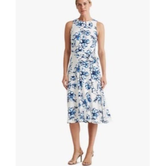 Dress Ralph Lauren White Sleeveless Knee Sheath Dress - Picture 3 of 11